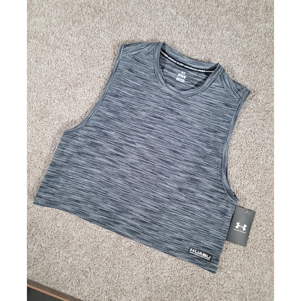 Under Armour Unisex UA Sleep Uniform Crop Tank Top Gray Medium Shirt NWT $40